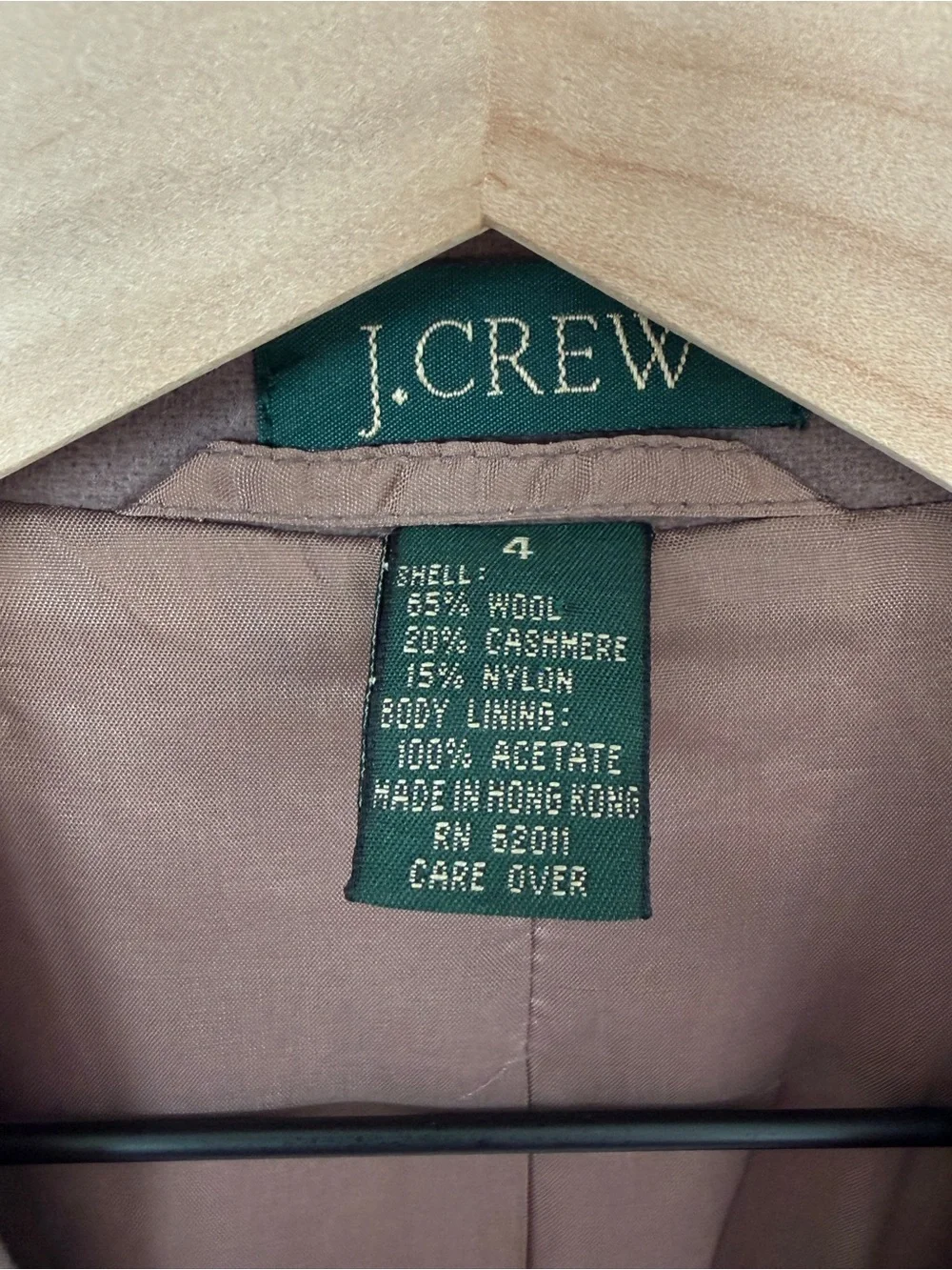 Vintage 90s J. Crew Wool Cashmere Blazer Brown Oversized Longline Jacket 4